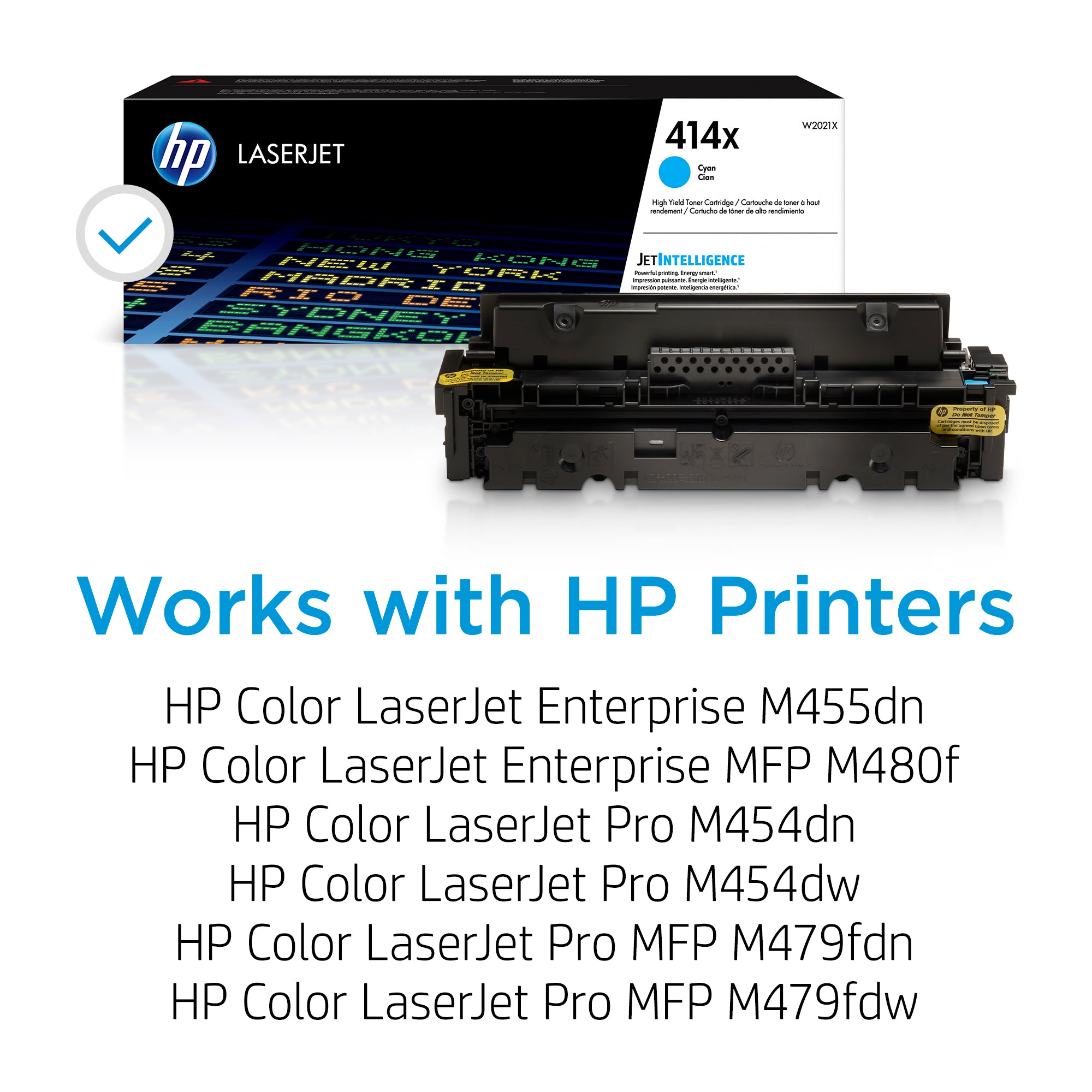 HP 414X (W2021X) High Yield Cyan Original LaserJet Toner Cartridge – Genuine OEM