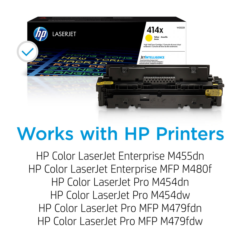 HP 414X (W2022X) High Yield Yellow Original LaserJet Toner Cartridge – Genuine OEM